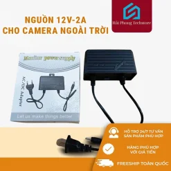 Nguồn 12V-2A Cho Camera Ngoài Trời, Có Đèn, Có Hộp, Ổn Định 24/24 – Hải Phong Techstore