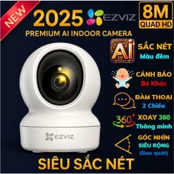 Camera Wifi Trong Nhà Ezviz H6 H6C PRO 2K 1080P 2MP 4MP C6N Độ nét cao, Xoay 360 [Hỗ Trợ Cổng Lan]