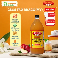 Giấm táo hữu cơ Bragg 473ml & 946ml Hàng Mỹ