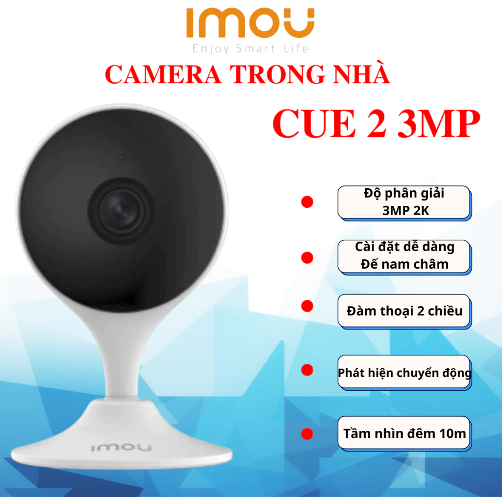 Camera WIFI IMOU C32SP/C32EP 3MP 2K Trong Nhà - Cố Định, Góc Rộng, Đế Nam Châm, Đàm Thoại 2 Chiều, Chính Hãng