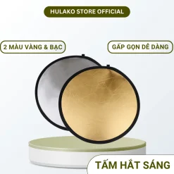 Tấm Hắt Sáng Tròn 2 Mặt Đen Bạc HULAKO Phản Quang Livestream, Chụp Ảnh Studio, Gấp Gọn Dễ Mang Đi