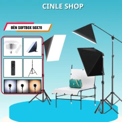 Đèn livestream Studio Softbox vuông 50x70 cung cấp ánh sáng đều, mềm, mịn -livestream quay video chuyên nghiệp-BH 12T