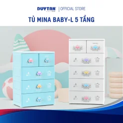 Tủ Mina Baby-L 5 tầng DUY TÂN nhựa PP/ABS, bao gồm 4 hộc lớn và 2 hộc nhỏ, tủ quần áo đa năng, tiện lợi