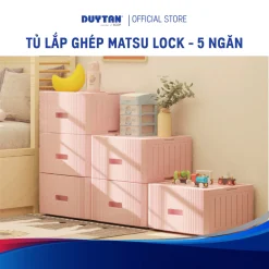 Tủ lắp ghép MatsuLock 5 ngăn DUY TÂN nhựa PP/ABS, 5 hộc tủ tháo lắp linh hoạt, tủ quần áo đa năng, tiện lợi