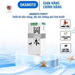 Bao Cao Su Okamoto Skinless Skin Purity, thiết kế siêu mỏng, dẻo dai, Không Mùi Tinh Khiết - Hộp 10c