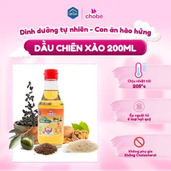 Dầu chiên xào cho bé Lê Gia chịu nhiệt 200 độ C, từ 5 loại hạt quý giàu dinh dưỡng, chai 200ml