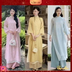 [VÂN AN - TẾT 2026] Áo Dài NHÃ TRÚC - Dáng Suông 4 Tà - Chất Liệu Tơ Crep In Hoạ Tiết Hoa Chìm Cao Cấp - (SẴN HÀNG)