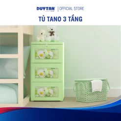 Tủ Tano 3 ngăn DUY TÂN nhựa PP/ABS, tủ quần áo đa năng, tiện lợi