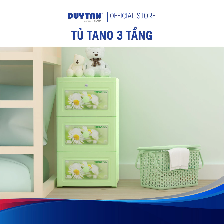 Tủ Tano 3 ngăn DUY TÂN nhựa PP/ABS, tủ quần áo đa năng, tiện lợi