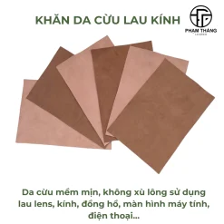 Khăn da cừu lau kính, lau đồng hồ, laptop, điện thoại da thật mềm mại, lau kính - Phạm Thắng Leather