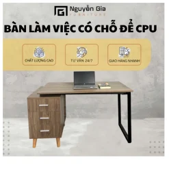 ( HỖ TRỢ LẮP RÁP HCM) bàn làm việc có chỗ để cpu, bàn 3 ngăn bàn thiết kế chắc chắn