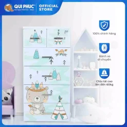 [HỎA TỐC] Tủ nhựa Bite 5 tầng QUI PHÚC, tủ đựng quần áo tiện lợi, an toàn, kích thước lớn