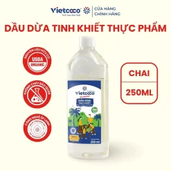 Dầu dừa tinh khiết Organic VIETCOCO chai PET 250ml