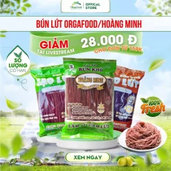 Bún Gạo Lứt Đỏ Đen Hoàng Minh / Orgafood EAT CLEAN 500g Thức Ăn Healthy Giảm Cân Cho Người Ăn Kiêng