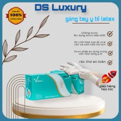 [hộp 100 chiếc] Găng Tay Cao Su Trắng LATEX Có Bột, Cao Su Thiên Nhiên Cao Cấp