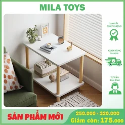 Bàn trà sofa, kệ để đầu giường, bàn vuông 2 tầng (Bàn gỗ lắp ráp, bàn decor)