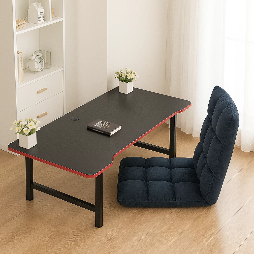 Bàn gaming ngồi bệt , bàn học , làm việc chân gấp gọn , đã lắp ráp sẵn , chân bàn có chốt khoá