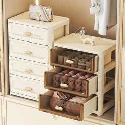 💖COD tủ nhựa duy tân💖Màu trắng/Màu xám tủ quần áo mini 35cm tủ đựng đồ Xinh đẹp tủ quần áo trẻ em/tủ nhựa đựng quần áo