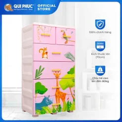 Tủ nhựa AE 5 tầng QUI PHÚC, tủ đựng quần áo lớn, chắc chắn, phù hợp mọi không gian, dễ lắp ráp