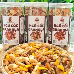 500g Ngũ cốc không yến mạch thơm giòn/ Granola siêu hạt nướng mật ong ăn sáng,ăn vặt QUEEN NUTS