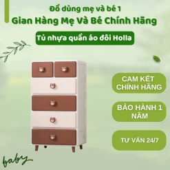 Tủ nhựa quần áo đôi Holla đa năng cho bé chính hãng - Tủ quần áo cho bé