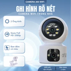 CAMERA YOOSEE 2 MẮT TRONG NHÀ, QUAN SÁT RÕ NGÀY VÀ ĐÊM, KÈM THẺ NHỚ, BẢO HÀNH 1 NĂM