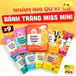 Giảm 40% | MISS MINI 9 vị | Bánh Tráng Miss Mini Tiệm nhà Pula | Bánh Tráng Trộn Gói 20-23 Gram Đủ Vị | Ngon Dễ Nghiện