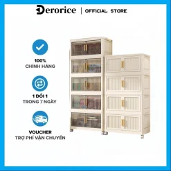 [Rộng 78cm] Tủ gấp đa năng, không cần lắp ráp - két nhựa di động chống ẩm cho phòng khách và phòng ngủ