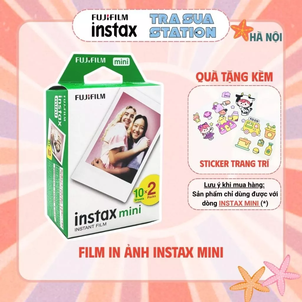 INSTAX MINI FILM - Viền Trắng - Giấy in cho máy ảnh lấy liền Instax Mini Fujifilm - Chính hãng Nhật DATE CA0