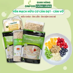 Yến mạch ONFOD cán dẹt cán vỡ, ngũ cốc giảm cân healthy cho người ăn kiêng tập gym 500g