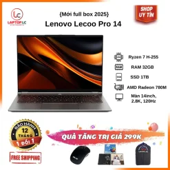 [Mới 100%] Lenovo Lecoo Pro 14 2025 (Ryzen 7 H-255 / 32G / SSD 1TB / VGA 780M / 14inch, 2.8K, 120Hz, 100% sRGB}