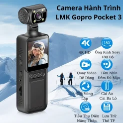Camera Hành Trình Pocket Mini4 , Nhỏ Gọn, Cầm Tay, Quay Video Vlog Sắc Nét 4K