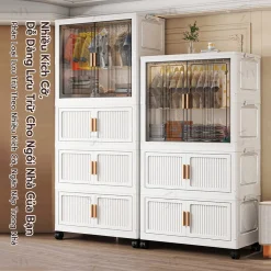 Tủ quần áo nhựa trẻ em đơn giản, lắp đặt miễn phí tủ quần áo phòng ngủ lưu trữ quần áo trẻ em