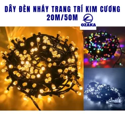 Dây Đèn LED Nháy chớp Kim Cương 20m/50m, đèn trang trí tết , trang trí sinh nhật NGOÀI TRỜI