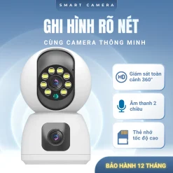 Camera Wifi 2 Mắt Trong Nhà Xoay 360° – Điều Khiển PTZ, Đàm Thoại 2 Chiều, Giám Sát Từ Xa, Nhận Diện Hình Người, Xem Đêm