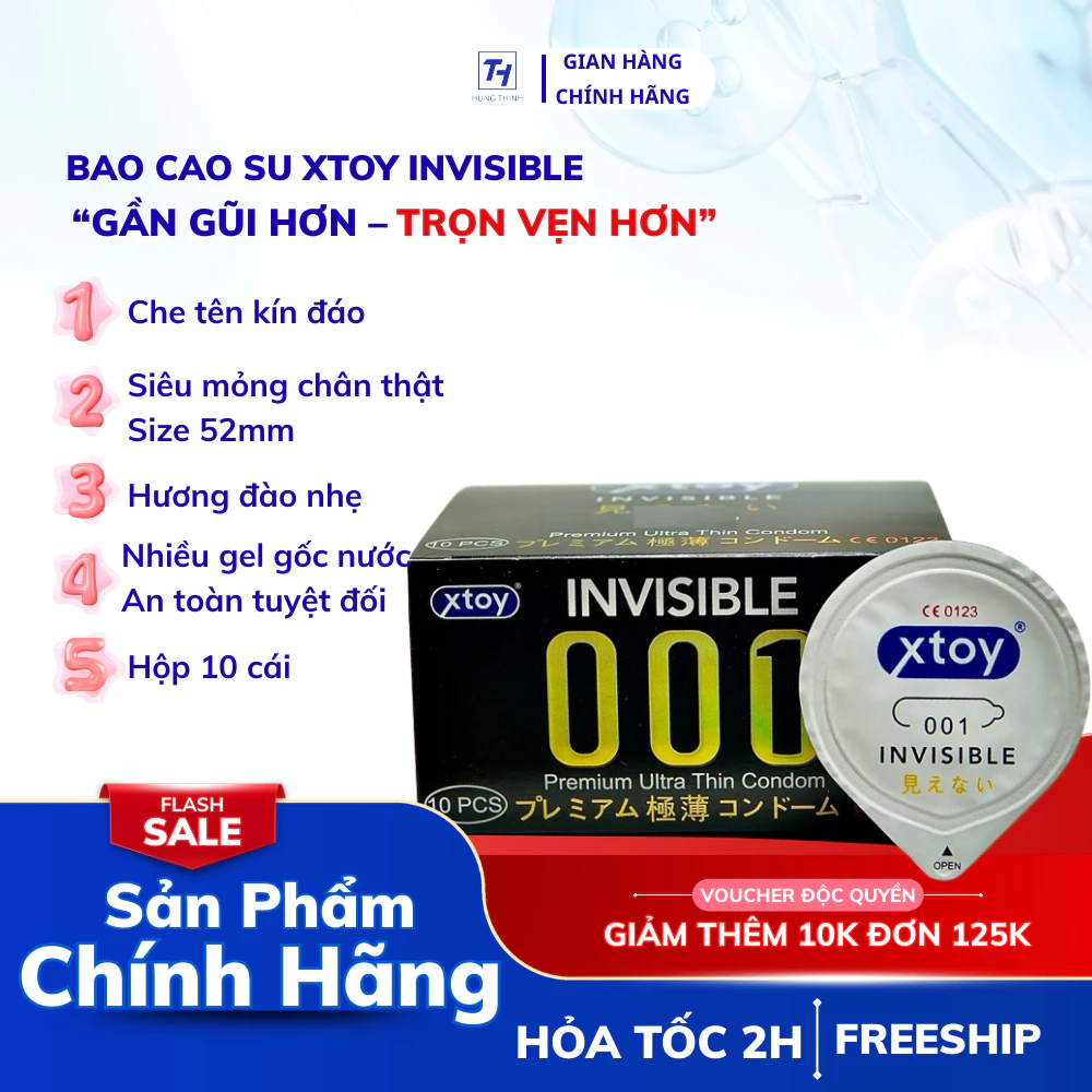 Bao cao su siêu mỏng XTOY nhiều gel bôi trơn bao cao su kéo dài quan hệ hộp 10 bcs oio..store