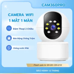 Camera Wifi IP 1 Mắt Trong Nhà Full HD 1080P Xoay 360°, Theo Dõi Từ Xa, Đàm Thoại 2 Chiều