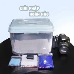 Hộp Chống Ẩm Cho Máy Ảnh 10L + Hạt Hút Ẩm + Ẩm Kế + Khăn lau lens Full Combo