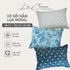 Vỏ Gối Modal Hàn Cao Cấp Lee Corner: Mát mùa hè, ấm mùa đông, mềm mịn và thân thiện làn da, có đủ size& may theo yêu cầu