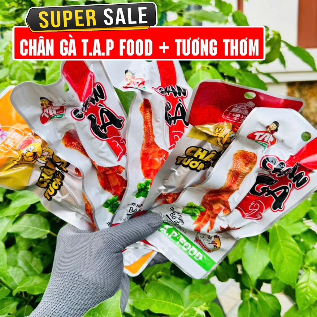 COMBO 10 Chân Gà TAP FOOD/Tương Thơm Tặng 2 Muối Chấm - Chân Gà Ăn Liền Hương Vị Tứ Xuyên - Đồ Ăn Vặt Chính Hãng