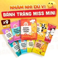 Mini 9 vị | Bánh Tráng Miss Mini Tiệm nhà VINA | Bánh Tráng Trộn Gói 20-23 Gram Đủ Vị - ĐẶT TỪ 10 BỊCH ĐỂ ĐƯỢC GIÁ SỈ