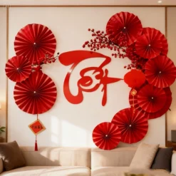 Sét trang trí tết , Set Trang trí Decor Tết 2026 tặng keo nến