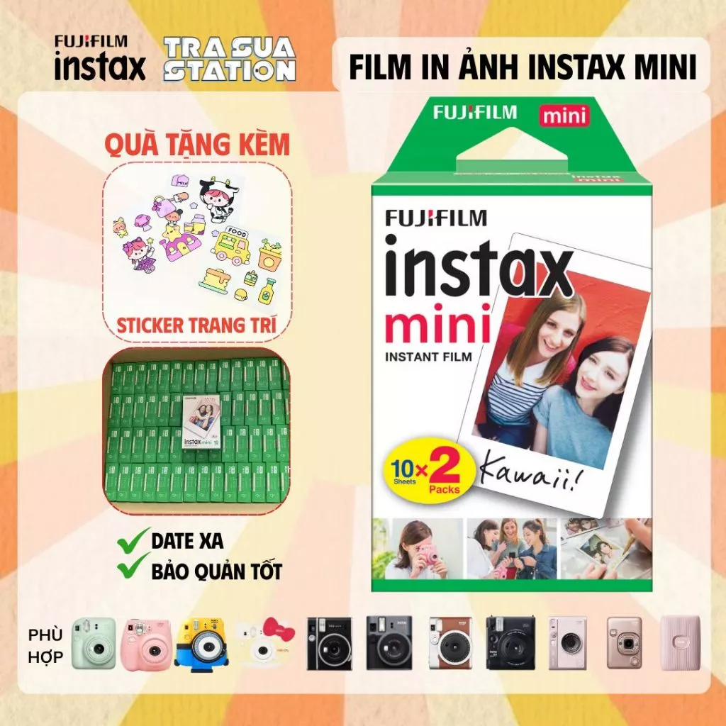 INSTAX MINI FILM Date05/27 Viền trắng cho Máy ảnh lấy liền Instax Mini Chính Hãng phim chụp lấy ngay