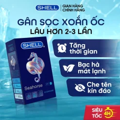 Hộp 10 Cái Bao Cao Su Shell Seahorse Chính Hãng Hỗ Trợ Kéo Dài Thời Gian Hương Bạc Hà The Mát