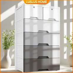 LUS Tủ Nhựa Để Đồ Tủ Lưu Trữ Đồ Dạng Ngăn Kéo Dày Tủ Phòng Ngủ Nhiều Tầng Kệ Để Đồ Thước Lớn Hộp Đựng