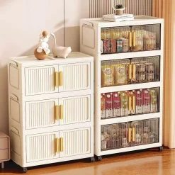 Tủ đựng đồ đa năng, tủ đựng đồ nhựa gấp gọn, chất liệu nhựa PP, cửa chống bụi hai lớp