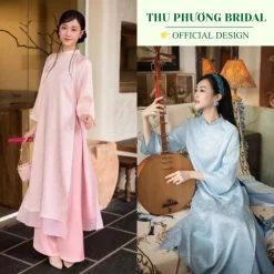 Áo dài cách tân TÚC MỸ dáng suông 4 tà vải lụa gấm cao cấp mềm mướt mặc đi sự kiện, lễ tết, cưới hỏi