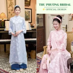 Áo dài cách tân DƯ HY dáng suông 4 tà chất tơ dệt kim cao cấp mặc đi sự kiện, lễ tết, cưới hỏi