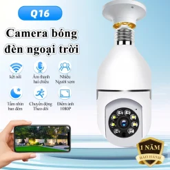 Camera wifi franwell Q16 chui bóng đèn 1 mắt full HD xoay 360 độ,hỗ trợ hồng ngoại du màu quay đêm