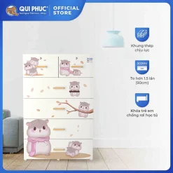 Tủ nhựa Deli Max 5 tầng QUI PHÚC, tủ đựng quần áo lớn gấp 1.5 lần, khung thép chắc chắn, bền đẹp